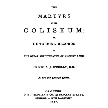 Martyrs of The Coliseum (Harcover, Paperback & eBook)